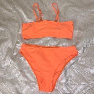 Neon Orange High Waisted Bikini